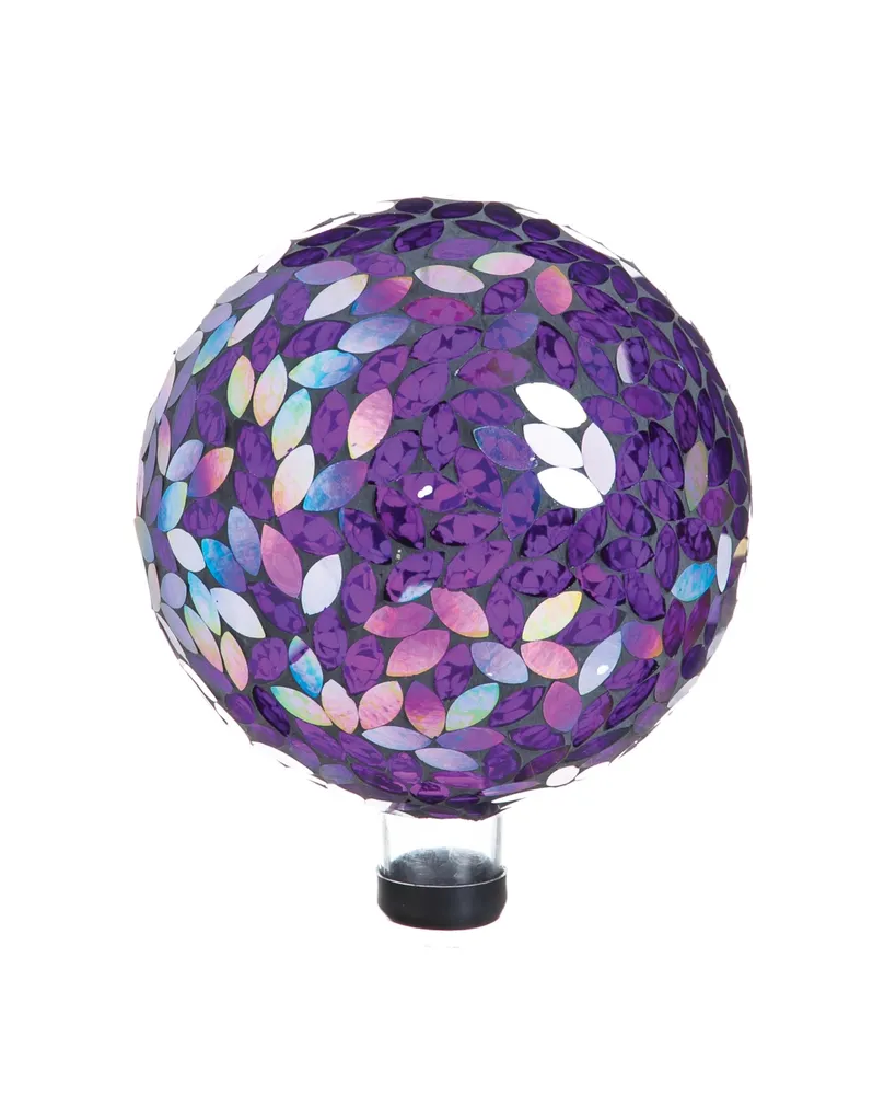 Evergreen Flower Petal Mosaic Gazing Ball