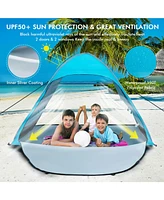 Automatic Pop-up Beach Tent with Carrying Bag-Blue