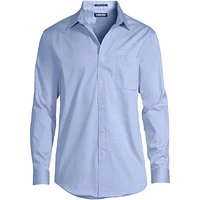 Lands' End Men's Solid No Iron Supima Pinpoint Straight Collar Dress Shirt