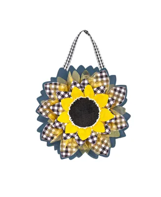 Sunflower with Checks Door Decor