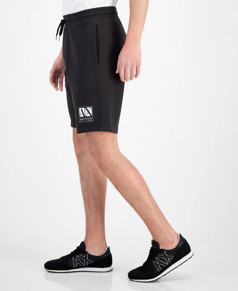 A|X Armani Exchange Men's Sun-Faded Fleece Shorts, Created for Macy's