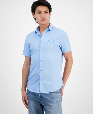 A|X Armani Exchange Men's Sun-Faded Logo Shirt, Created for Macy's