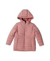 Bearpaw Girls Pink Fuzzy Sherpa Lined Coat with Hood