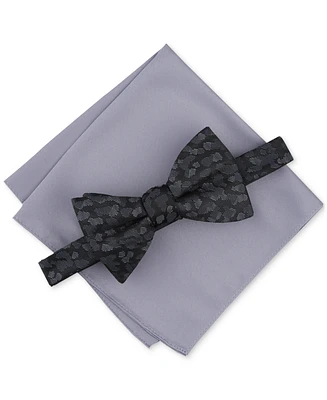 Alfani Men's Abstract Pattern Bow Tie & Solid Pocket Square Set, Created for Macy's