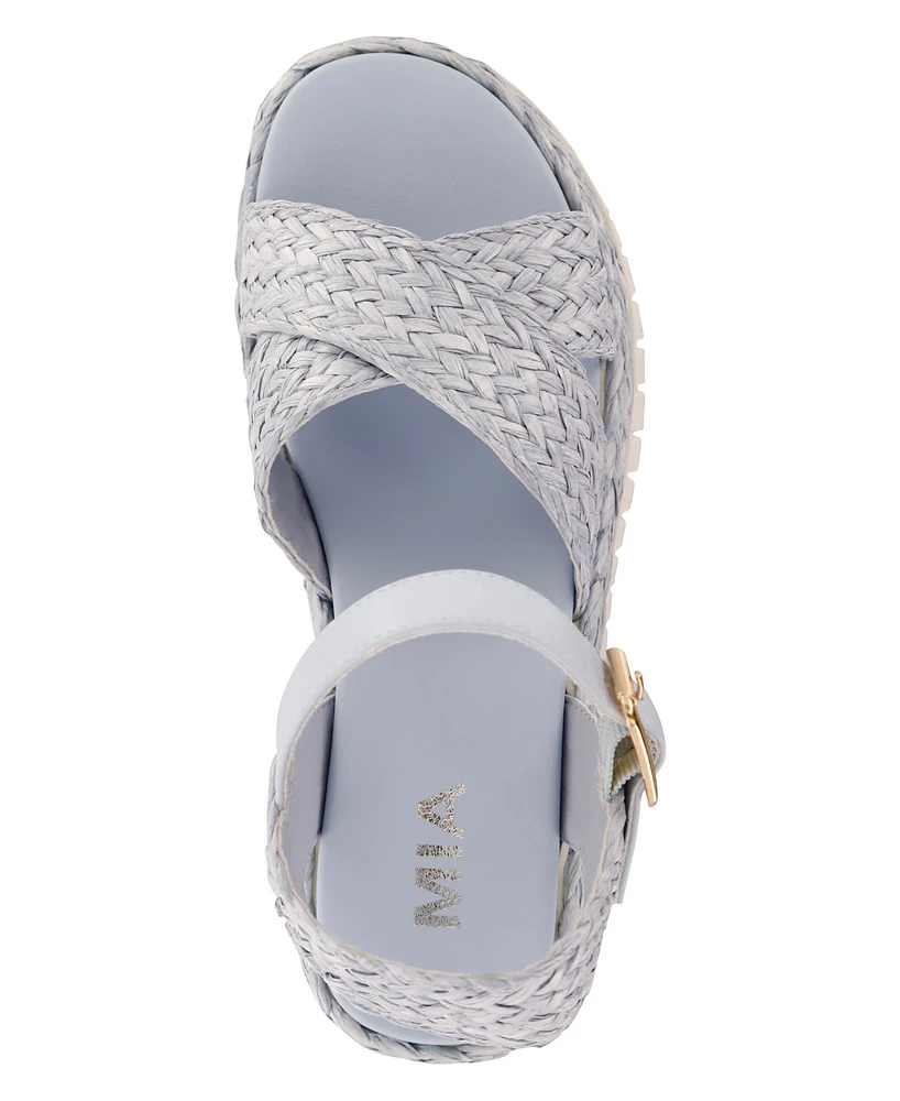 Mia Women's Zamara Raffia Wedge Sandals