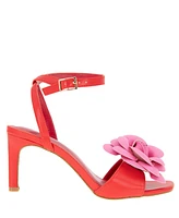 BCBGeneration Women's Toori Ankle Strap Buckle Floral High Heel Dress Sandals