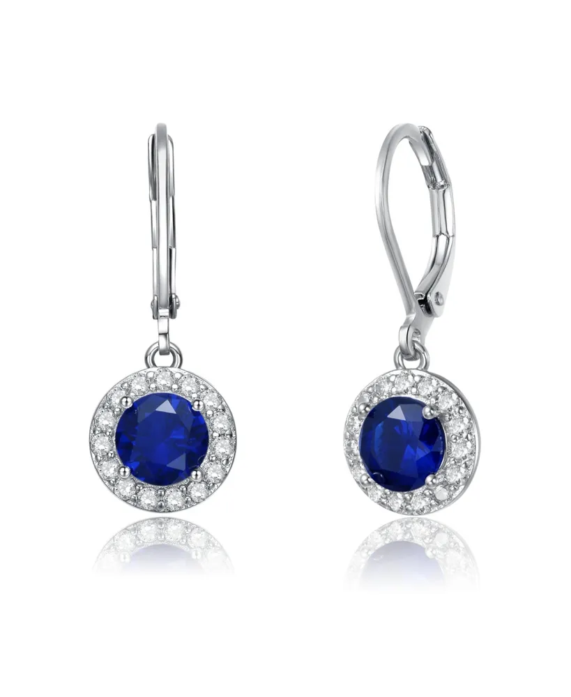 Elegant Halo Drop Dangle Leaver back Earrings