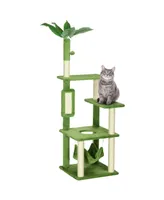 Paw Hut Cat Tree for Indoor Cats with Hammock, Cat Tower, Green