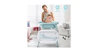 Portable Baby Changing Table with Storage Basket and Shelves