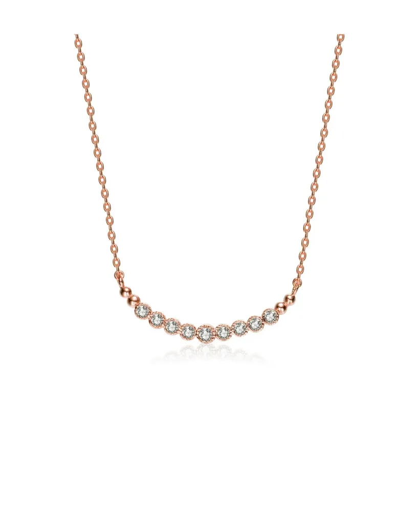 Sterling Silver Cubic Zirconia Bezel-Set Necklace