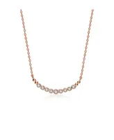 Sterling Silver Cubic Zirconia Bezel-Set Necklace