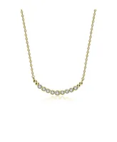 Sterling Silver Cubic Zirconia Bezel-Set Necklace