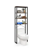 4-Tier Freestanding Over the Toilet Storage Rack-Rustic Brown