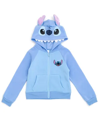 Disney Lilo & Stitch Girls French Terry Zip Up Cosplay Hoodie Toddler| Child