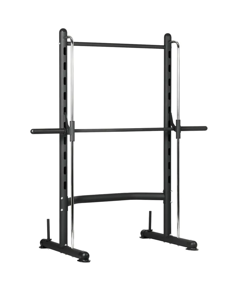 Soozier Adjustable Squat Rack with Pull Up Bar and Barbell Bar Bench Press