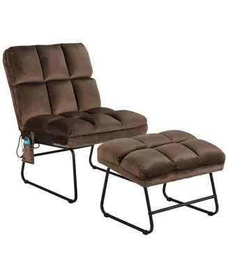 Sugift Velvet Massage Recliners with Ottoman Remote Control and Side Pocket