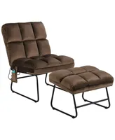 Inolait Sugift Velvet Massage Recliners with Ottoman Remote Control and Side Pocket