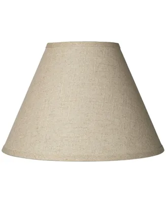 Fine Burlap Medium Empire Lamp Shade 6.5" Top x 15" Bottom x 10" High x 10.75" Slant (Spider) Replacement with Harp and Finial - Springcrest