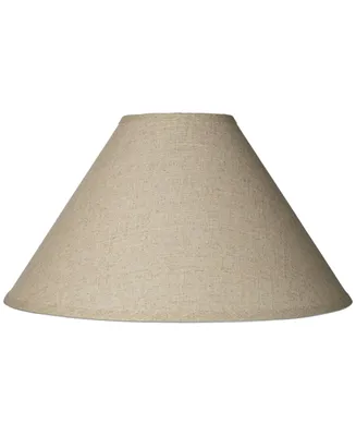 Fine Burlap Large Empire Lamp Shade 6" Top x 19" Bottom x 10.5" High x 12" Slant (Spider) Replacement with Harp and Finial - Spring crest
