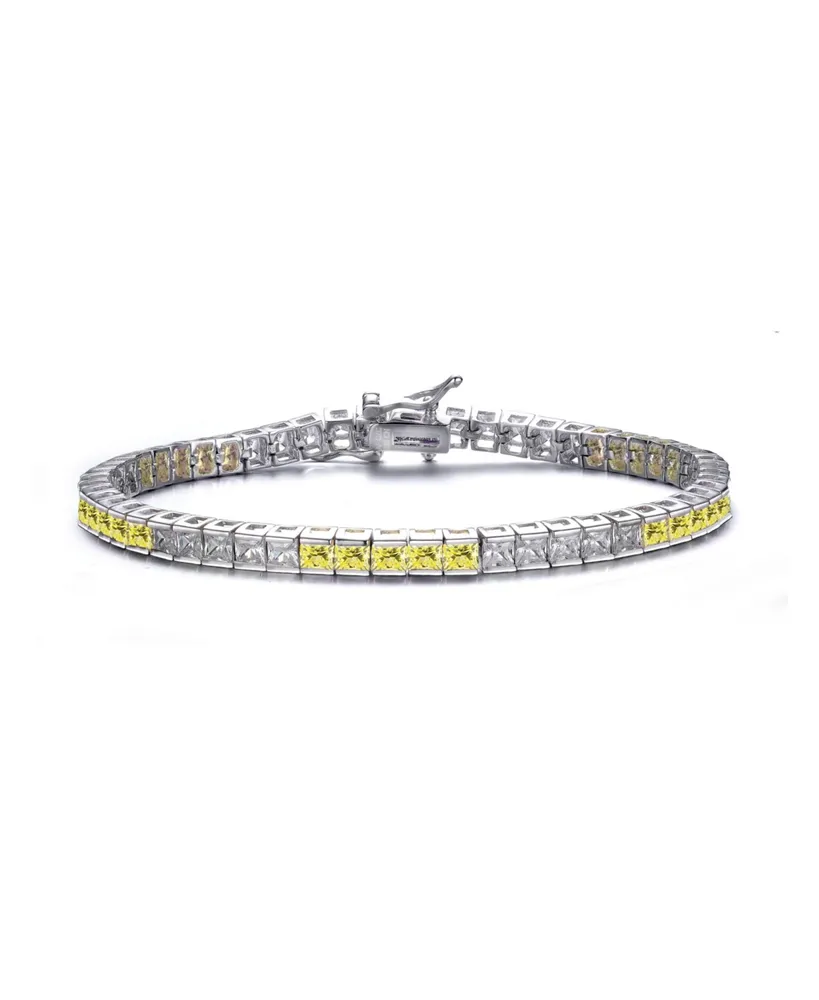 Charming Sterling Silver with Cubic Zirconia Tennis Bracelet