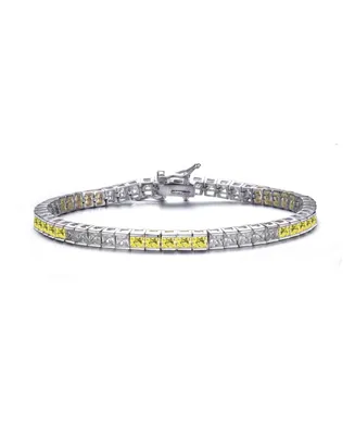 Charming Sterling Silver with Cubic Zirconia Tennis Bracelet