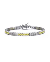 Charming Sterling Silver with Cubic Zirconia Tennis Bracelet