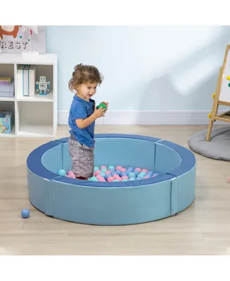 Out sunny Foam Kids Ball Pit Pool with Removable & Washable Cover, 45" x 10" Round Ball Pit for Toddlers with 200 Ocean Balls, Soft Baby Playpen, Blue