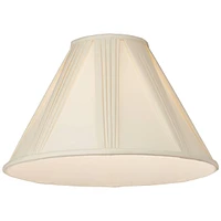 Empire Lamp Shade Ivory French Drape White Large 6" Top x 17" Bottom x 12" High Spider with Replacement Harp and Finial Fitting - Springcrest