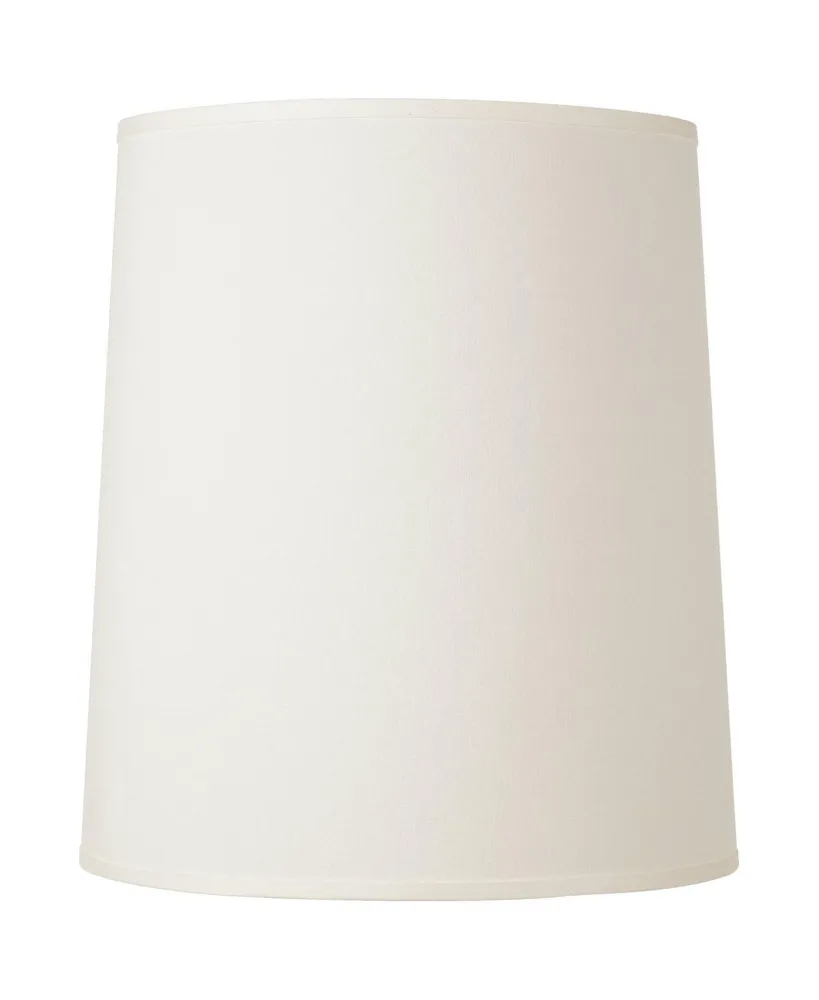 Drum Lamp Shade Off-White Fabric Large 14" Top x 16" Bottom x 18" High Spider with Replacement Harp and Finial Fitting - Springcrest