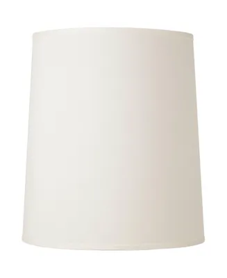 Drum Lamp Shade Off-White Fabric Large 14" Top x 16" Bottom x 18" High Spider with Replacement Harp and Finial Fitting - Springcrest