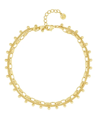 And Now This Double 18K Gold Plated or Silver Plated Chain Anklet