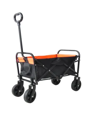 Simplie Fun Folding Wagon Garden Shopping Beach Cart (Black+Yellow)