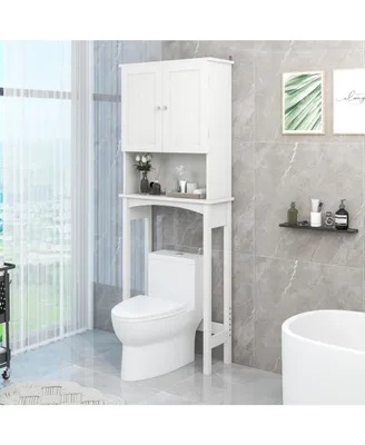 Simplie Fun Over-The-Toilet Bathroom Cabinet With Shelf And Two Doors Space-Saving Storage