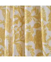 Emma Textured Jacobean Window Curtain Panels Yellow Single 52X84