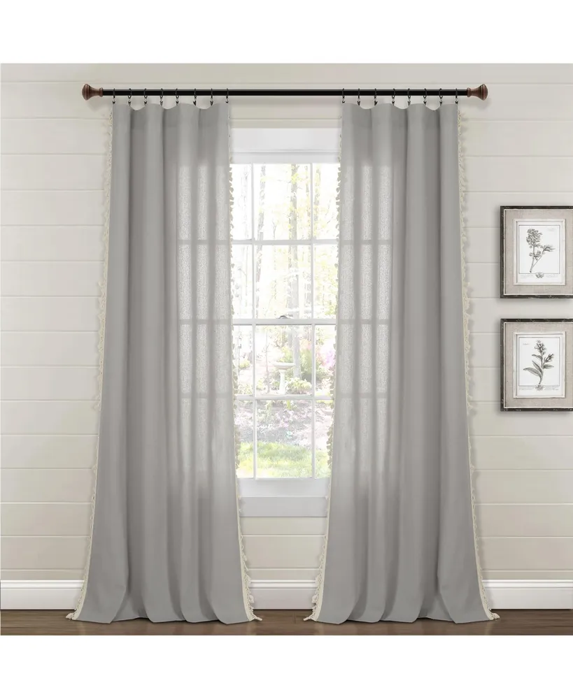 Linen Tassel Window Curtain Panel