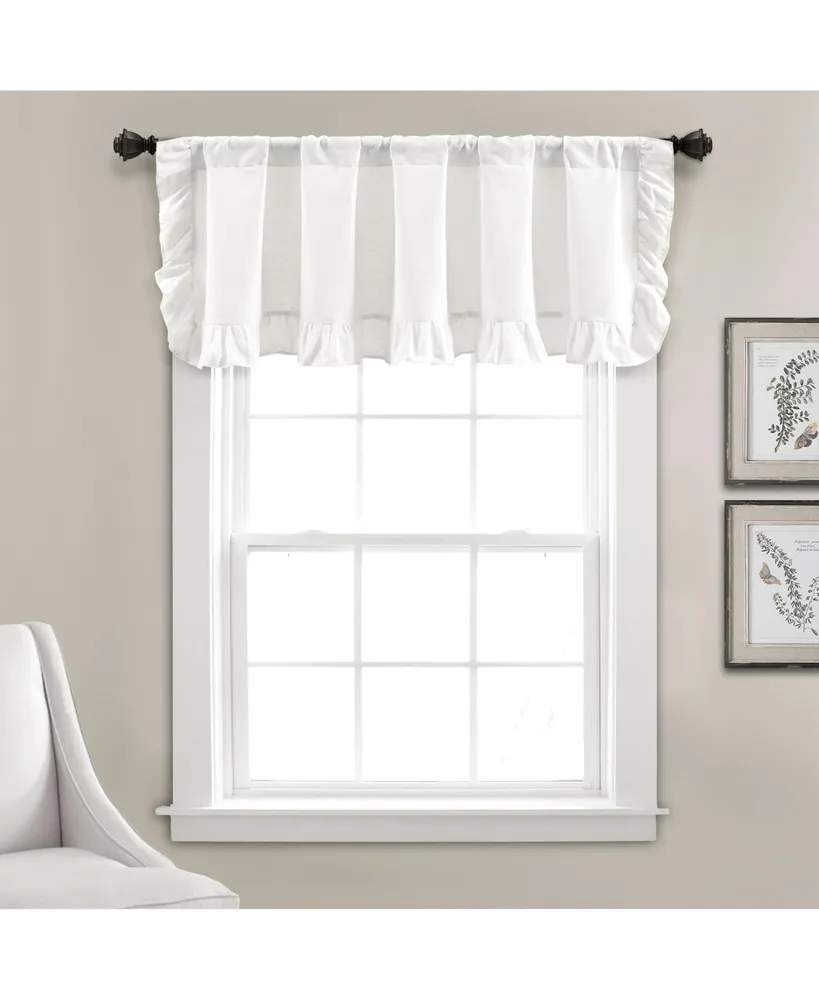 Linen Ruffle Valance Single White 18X58