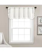 Linen Ruffle Valance Single White 18X58