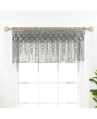 Lush Decor Boho Macrame Textured Cotton Valance/Kitchen Curtain/Wall