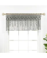 Lush Decor Boho Macrame Textured Cotton Valance/Kitchen Curtain/Wall