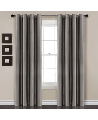 Insulated Grommet 100% Blackout Faux Silk Window Curtain Panel