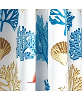 Coastal Reef Feather Light Filtering Grommet Window Curtain Panels