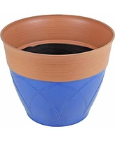 Garden Elements Colored Rim Large Plastic Planter, 15 Inches