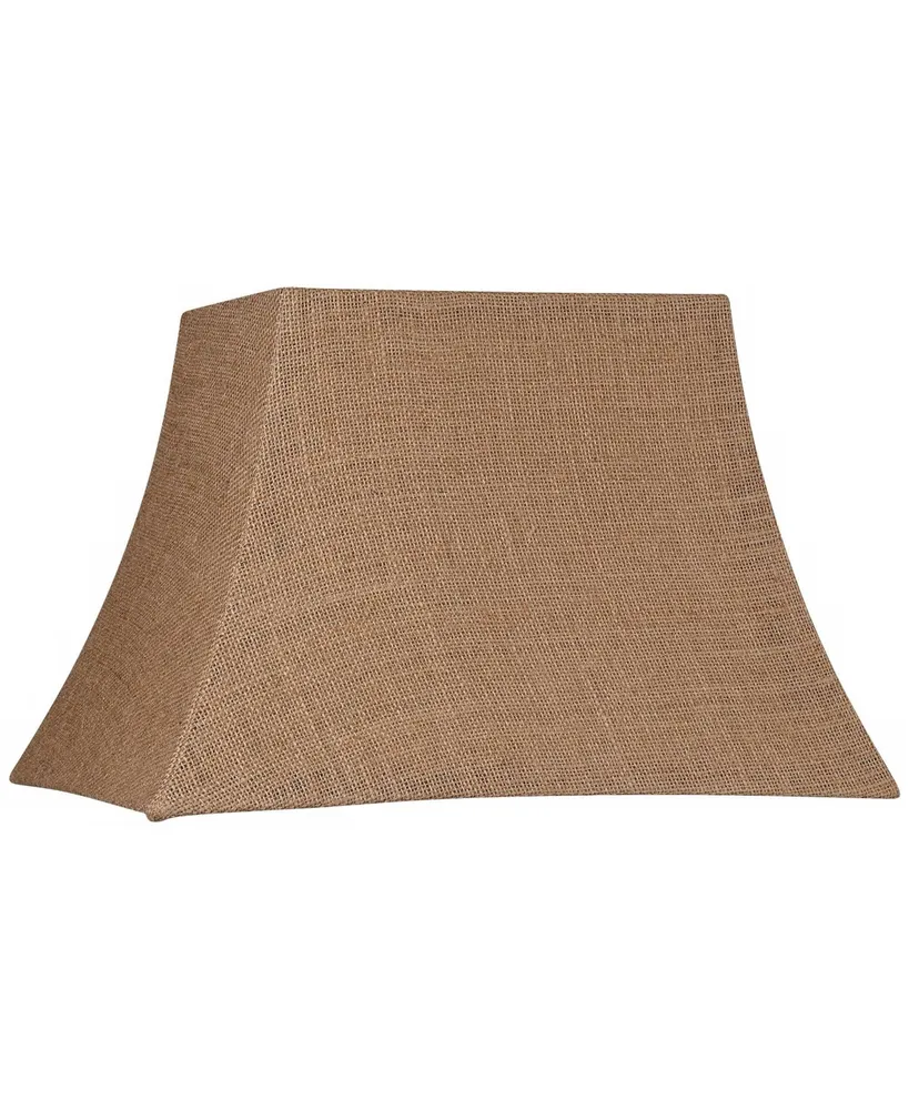 Natural Burlap Medium Rectangle Lamp Shade 10" Wide x 7" Deep at Top and 16" Wide x 12" Deep at Bottom and 11" Slant x 10.5" H (Spider) Replacement wi