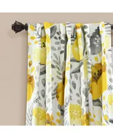 Poppy Garden Room Darkening Window Curtain Panels Yellow/White 52X95 Set
