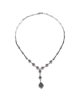 Sterling Silver Cubic Zirconia Micro Pave Do fee Drop Necklace