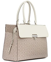 Calvin Klein Becky Signature Triple Compartment Turnlock Convertible Tote