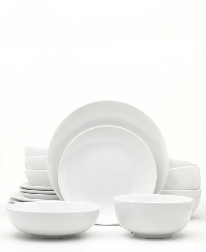 Euro Ceramica White Essential 16 Piece Dinnerware Set