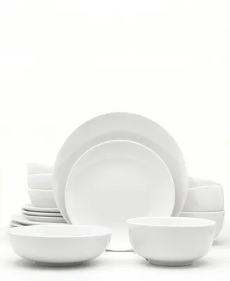 Euro Ceramica White Essential 16 Piece Dinnerware Set