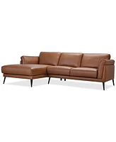 Keery 112" 2-Pc. Leather Sectional with Chaise, Created for Macy's