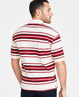 Tommy Hilfiger Men's Striped Honeycomb Logo Polo Shirt